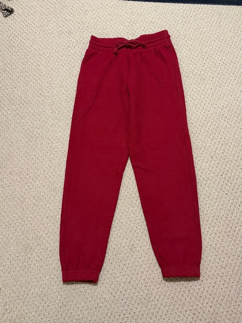Aritzia Red Drawstring Jogger Sweatpants